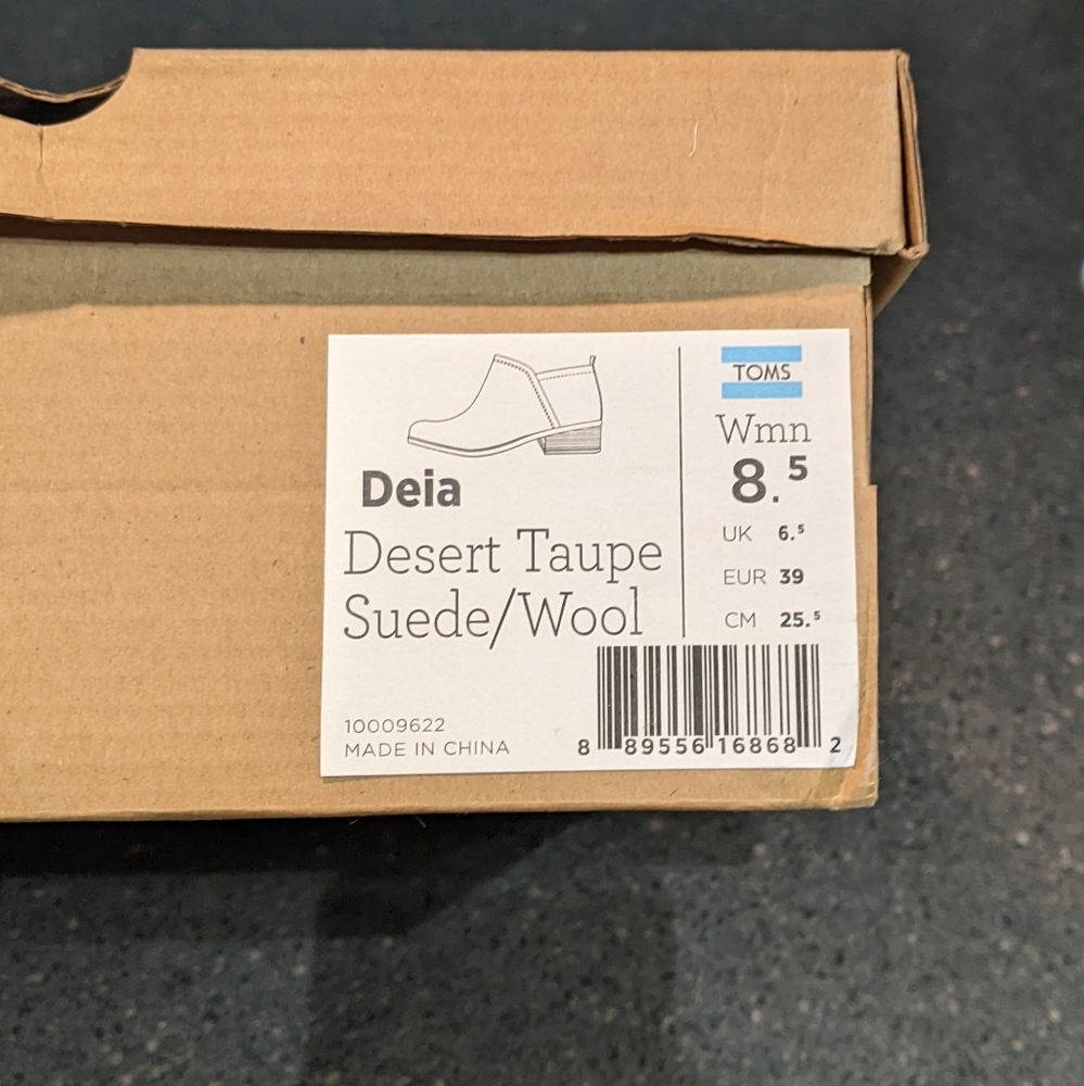 Toms grey Deia suede wool booties 8.5 - Picture 8 of 9